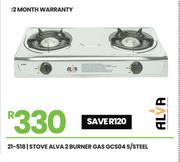 Alva 2 Burner Gas S/Steel Stove GCS04 21-518