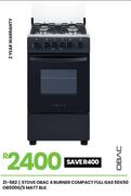 OBAC 4 Burner Compact Full Gas 50 x 50 Matt Blk Stove OB500G/S 21-582