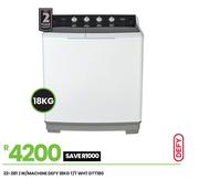 Defy 18Kg T/T WHT W/Machine DTT180 22-281