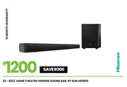 Hisense Sound Bar BT Sub Home Theatre HS1800 23-822