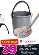 Contour Housewares 20L Bucket and 200g Mop