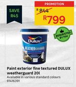 Dulux 20L Fine Textured Paint (Exterior Weatherguard)