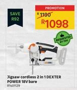 Dexter Power 18V Bare 2 In 1 Cordless Jigsaw