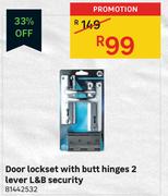 L&B 2 Lever Security Door Lockset With Butt Hinges