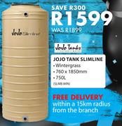 Jojo Tanks Slimline 760 X 1850mm-750L(SLMB WIN)