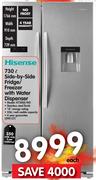 HiSense 730L Side by Side Fridge / Freezer - H730SS-WD