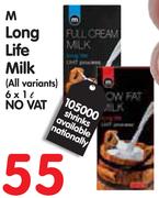 M Long Life Milk 6x1L - All Variants