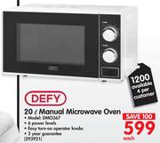 Defy 20L Manual Microwave Oven - DMO367