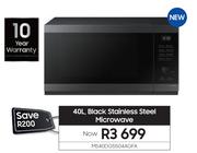 Samsung 40L Black Stainless Steel Microwave MS40DG5504AGFA
