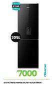 Hisense 305L Nett Black Mirror Fridge 20-545