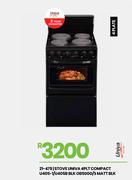 Univa 4 PLT Compact Stove U405-1/U405B BLK OB500G/S Matt BLK 21-475