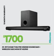 Hisense Home Theatre Sound Bar HS2100