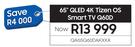 Samsung 65" QLED 4K Tizen OS Smart TV Q60D QA65Q60DAKXXA
