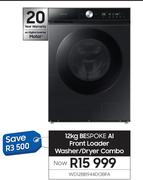 Samsung 12Kg Bespoke Al Front Loader Washer/Dryer Combo WD12BB944DGBFA