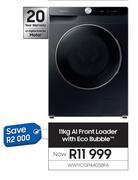 Samsung 11Kg Al Front Loader With Eco Bubble WW11CGP44DSBFA