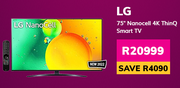 LG 75" Nanocell 4K ThinQ Smart TV