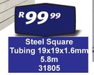 Steel Square Tubing 19 x 19 x 1.6mm 5.8m 31805
