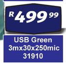 USB Green 3m x 30 x 250 Mic 31910