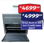 Braai Built-In 600 Incl Cowl & Base