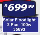 Solar Floodlight 2 Pce 100W 35693