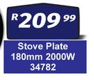 Stove Plate 180mm 2000W 34782