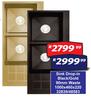 Sink Drop In Black/Gold 90mm Waste 1000 x 460 x 220 32839/48583