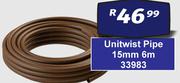 Unitwist Pipe 15mm 6m 33983