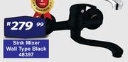 Sink Mixer Wall Type Black 48397