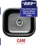 Cam Prep Bowl Nano Square Black 450 x 385 x 165 32882