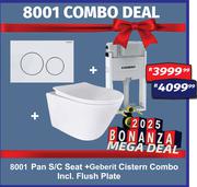 8001 Pan S/C Seat + Geberit Cistern Combo