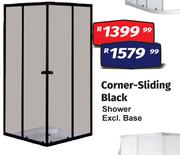 Corner Siding Black Shower