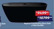 Neptune Freestanding Black Bath 1700 x 750 x 560
