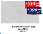Polished Porcelain Slab (Coco Grey) 1800 x 1200-Per Sqm