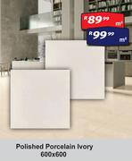 Polished Porcelain (Ivory) 600 x 600-Per Sqm