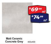 Matt Ceramic (Concrete Grey) 400 x 400-Per Sqm