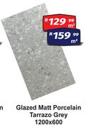 Glazed Matt Porcelain (Tarrazo Grey) 1200 x 600-Per Sqm