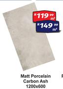 Matt Porcelain (Carbon Ash) 1200 x 600-Per Sqm