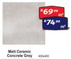 Matt Ceramic (Concrete Grey) 400 x 400-Per Sqm