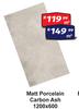 Matt Porcelain (Carbon Ash) 1200 x 600-Per Sqm