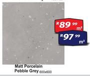 Matt Porcelain (Pebble Grey) 600 x 600-Per Sqm