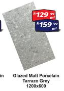Glazed Matt Porcelain (Tarrazo Grey) 1200 x 600-Per Sqm