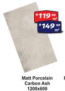 Matt Porcelain (Carbon Ash) 1200 x 600-Per Sqm