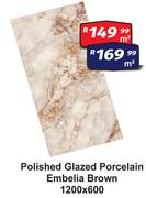 Polished Glazed Porcelain (Embelia Brown) 1200 x 600-Per Sqm