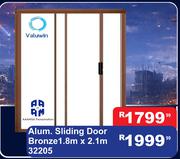 Valuwin Alum Sliding Door Bronze 1.8m x 2.1m 32205