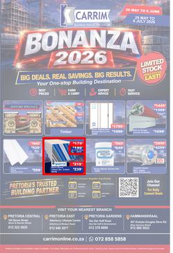 K Carrim Builders Mecca : Bonanza 2026 (29 May - 6 July 2026), page 1