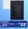 Switch 1 Lever 1 Way Black 48779