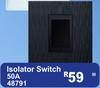 Isolator Switch 50A Black 48791