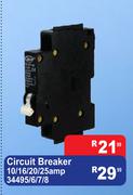 Circuit Breaker 10/16/20/25 Amp 34495/6/7/8