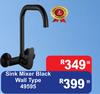 Sink Mixer Black Wall Type 49595