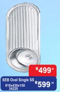 SEB Oval Single SS 810 x 430 x 150 34220